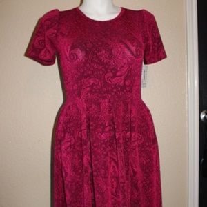 New LuLaroe Amelia Style Dress- hot pink-Lg
